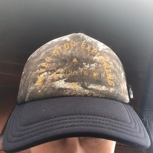 Northface never stop exploring trucker hat